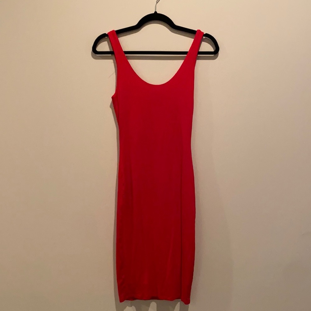 Comfy fitted red mini dress